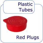 1 1/4" Red Packaging Tube Caps for .288" ID Tubes | Snap-In End Caps