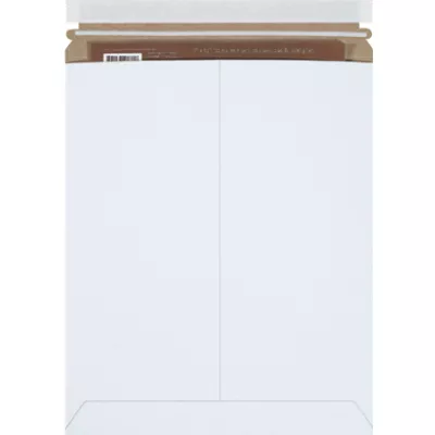 11 x 13 1/2" White Self-Seal Stayflats Plus Mailers 100/Case