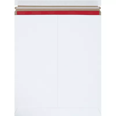 12 3/4 x 15" White Self-Seal Stayflats Plus Mailers 100/Case