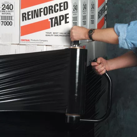 15" x 80ga x 1500' Black Stretch Film 4 Rolls/Case