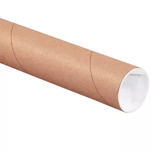 2" x 25" Kraft Tubes with Caps 50/Carton