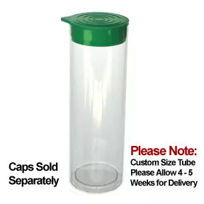 2 x 8 Clear Plastic Tubes RD 2.032 1000/ctn | Retail Packaging Tube