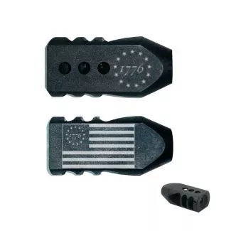 .223/5.56/.22LR Tanker Muzzle Brake 1/2×28 TPI – 1776 FLAG/1776 STARS