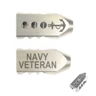 .223/5.56 TANKER STAINLESS STEEL MUZZLE BRAKE LASER – ANCHOR NAVY VETERAN