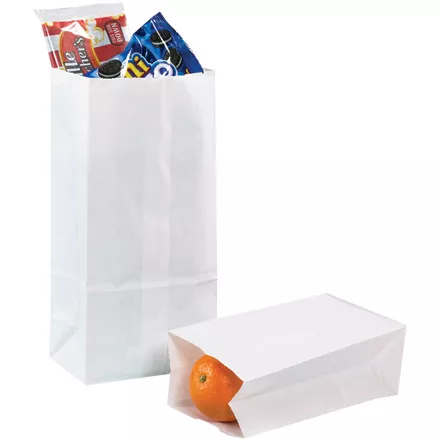 3 1/2" x 2 3/8" x 6 7/8" White Grocery Bagsg 500/Bundle