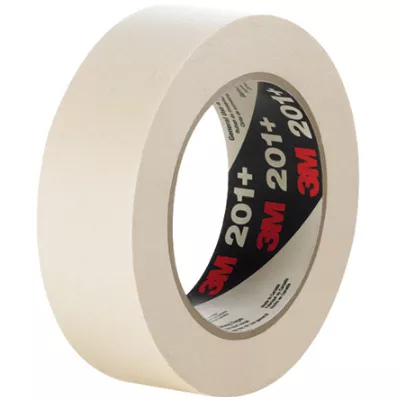 3/4" x 60 Yards Tan 3M 201+ Masking Tape 12 Rolls/Case