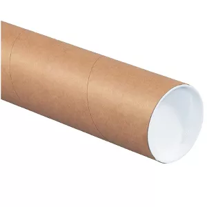 3" x 25" Kraft Tubes with Caps 24/Carton