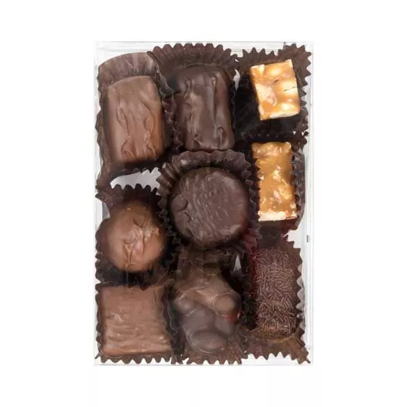 4 1/8" x 1" x 6 1/8" Chocolate Box with Insert (100 Sets)