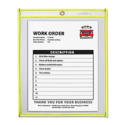 5" x 8" Fluorescent Yellow Job Ticket Holders 15/Case