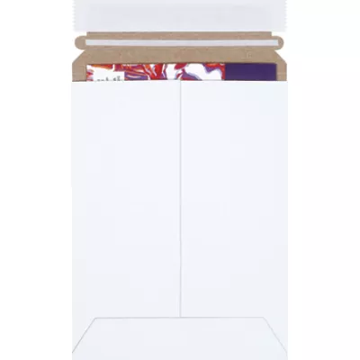 6 x 8" White Self-Seal Stayflats Plus Mailers 25/Case