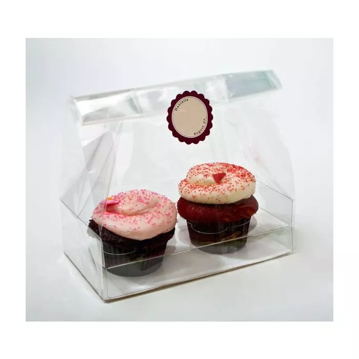 7" x 4" x 9" Double Cupcake Bag Set w/Paper Bottom (100 Sets)