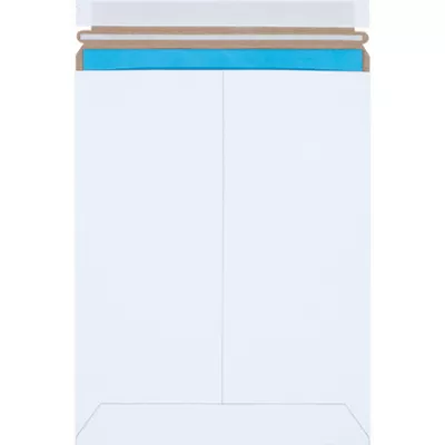9 x 11 1/2" White Self-Seal Stayflats Plus Mailers 100/Case