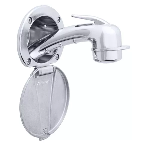 Ambassador Marine – * Recessed Marine Shower- Chrome Cup with Stainless Steel Lid, Small Chrome Sprayer, 6' White Rubber Marine Hose – 137-0040-CW