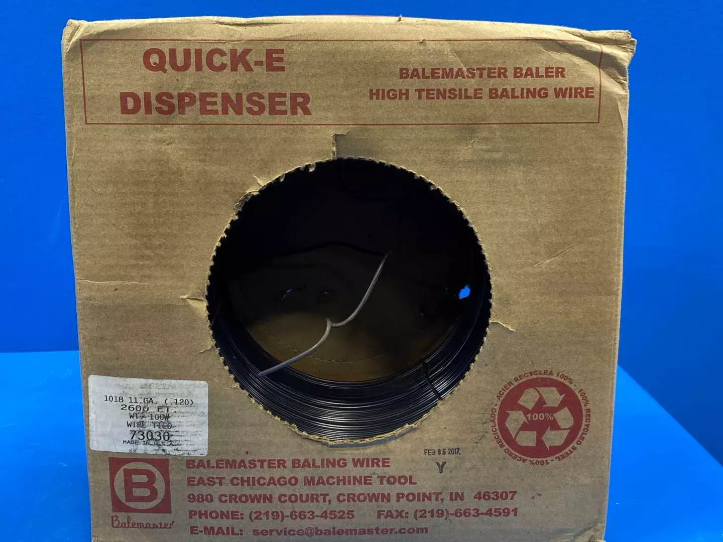 Balemaster Baling Wire 2600FT Wire Tie 73030 11GA (.120)