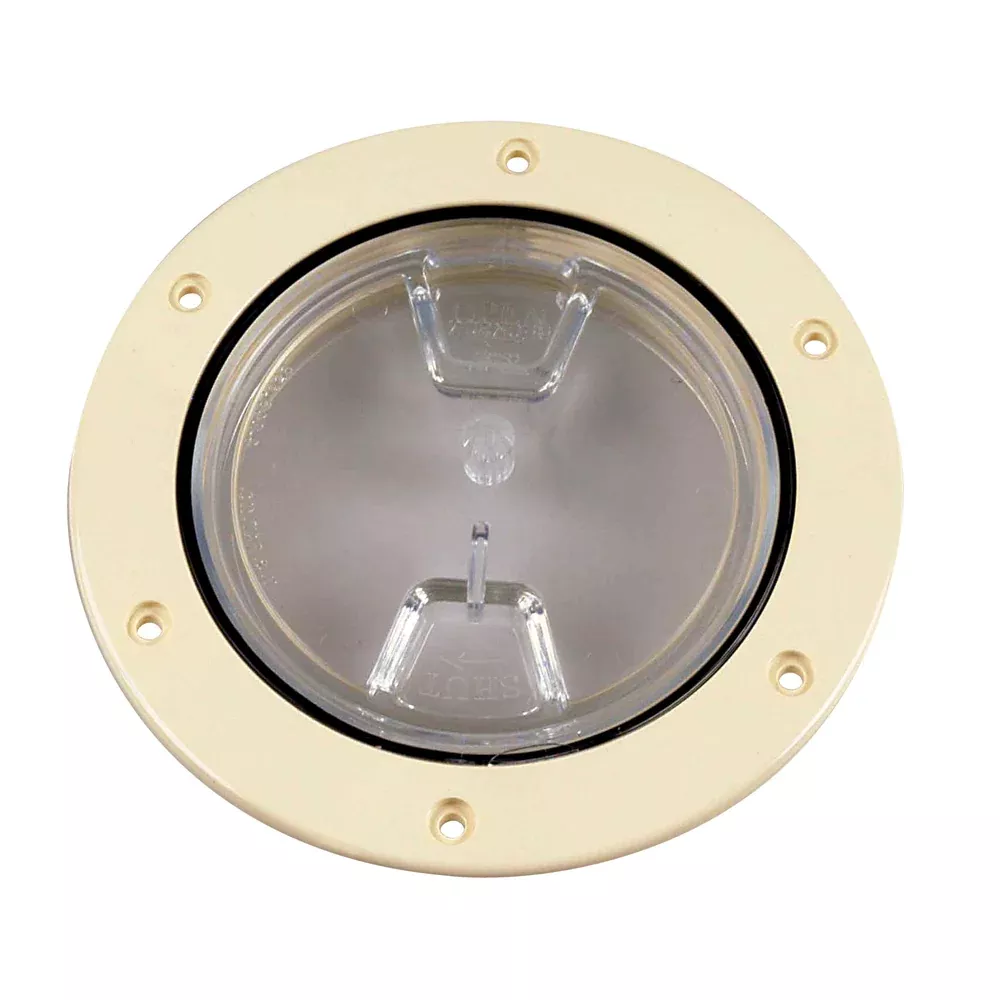 Beckson 4" Clear Center Screw-Out Deck Plate - Beige [DP40-N-C]