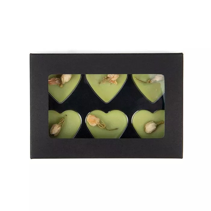 Black Kraft Artisan Candy Box Set, Heart Insert, 2 3/4" x 13/16" x 4 1/16" (25 pack)