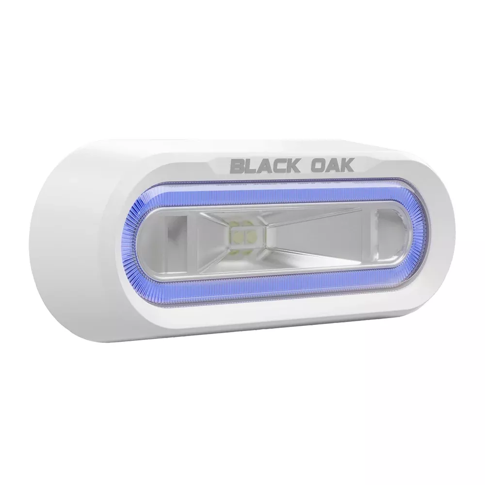 Black Oak Low Pro Off Road Spreader Light - Bracket Mount - White Housing - Blue LED [MLPS-B]