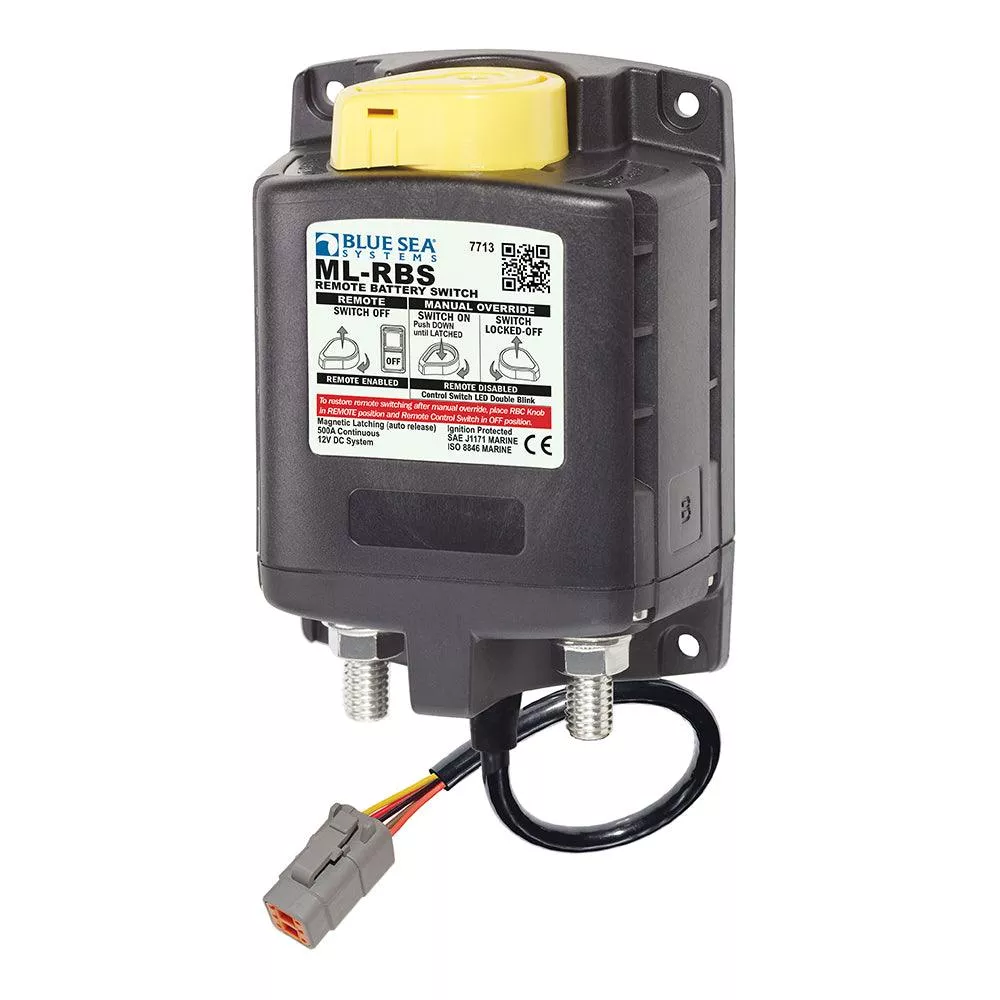 Blue Sea 7713100 ML-RBS Remote Battery Switch w/Manual Control Auto ReleaseDeutsch Connector - 12V [7713100]