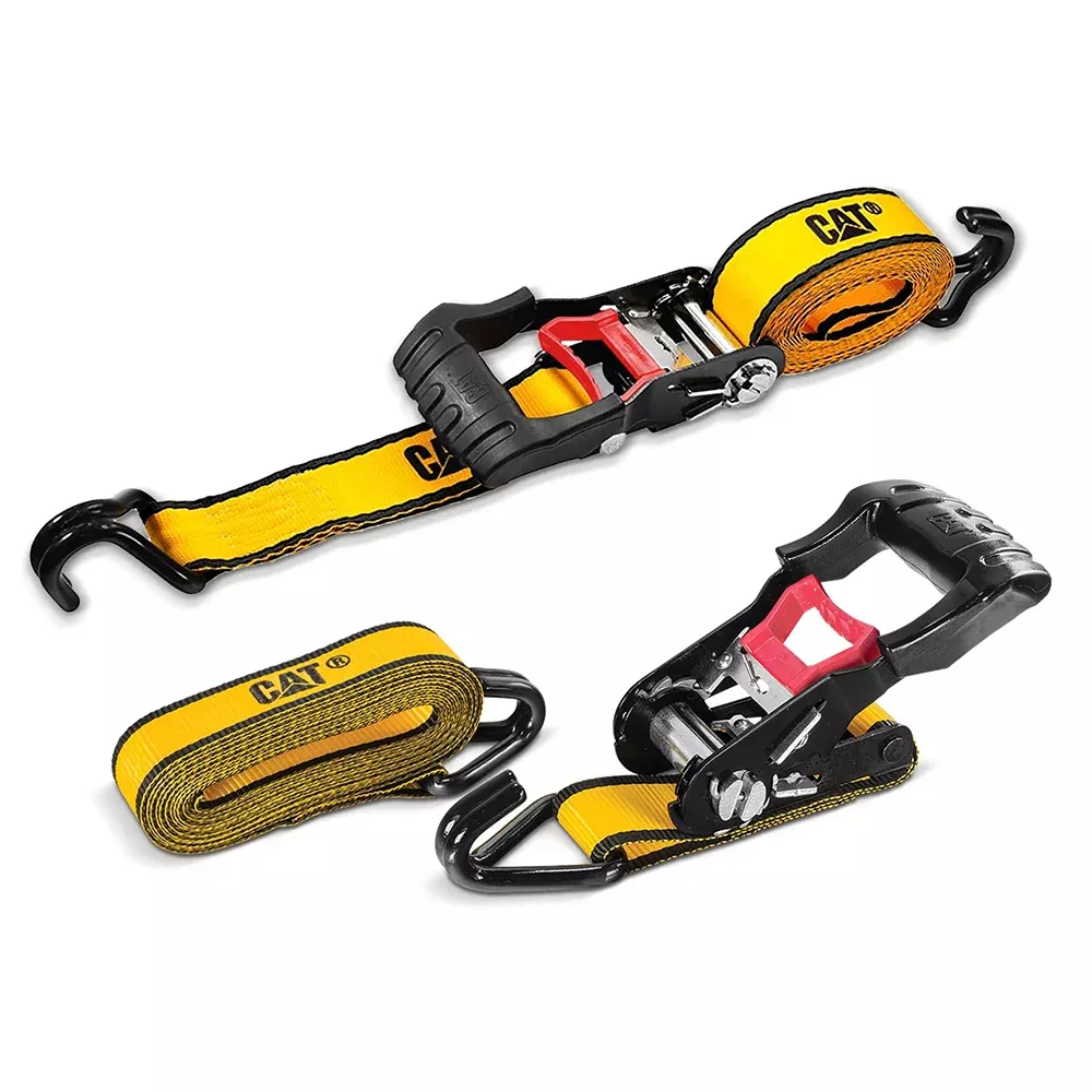 Cat 4.8M x 38mm, 2pk Ratchet Tie-Down Strap - 1,020KG