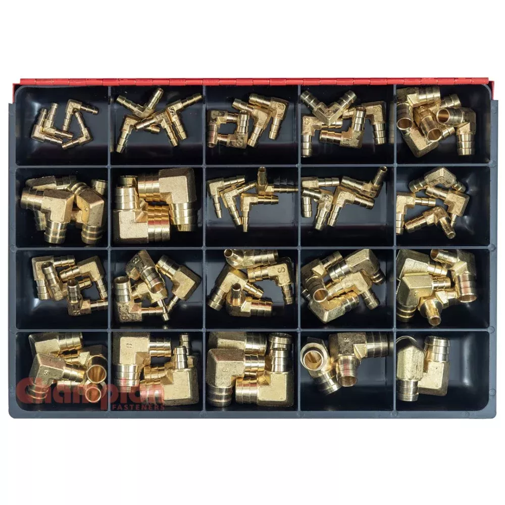 Champion 76pc Brass Barbed Elbow Hose Joiners