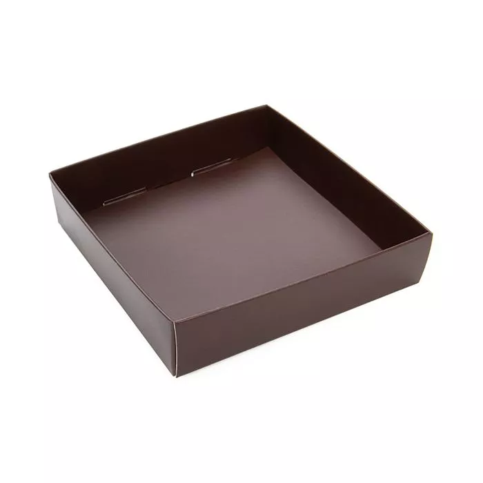 Chocolate Brown Paper Box Bottom, 4 1/8" x 1" x 4 1/4" (25 pack)