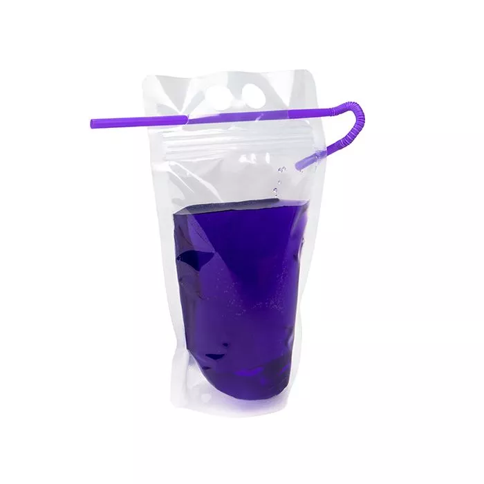 Clear Drink Pouch, 5 1/16" x 1 9/16" x 9" (10 Pieces)