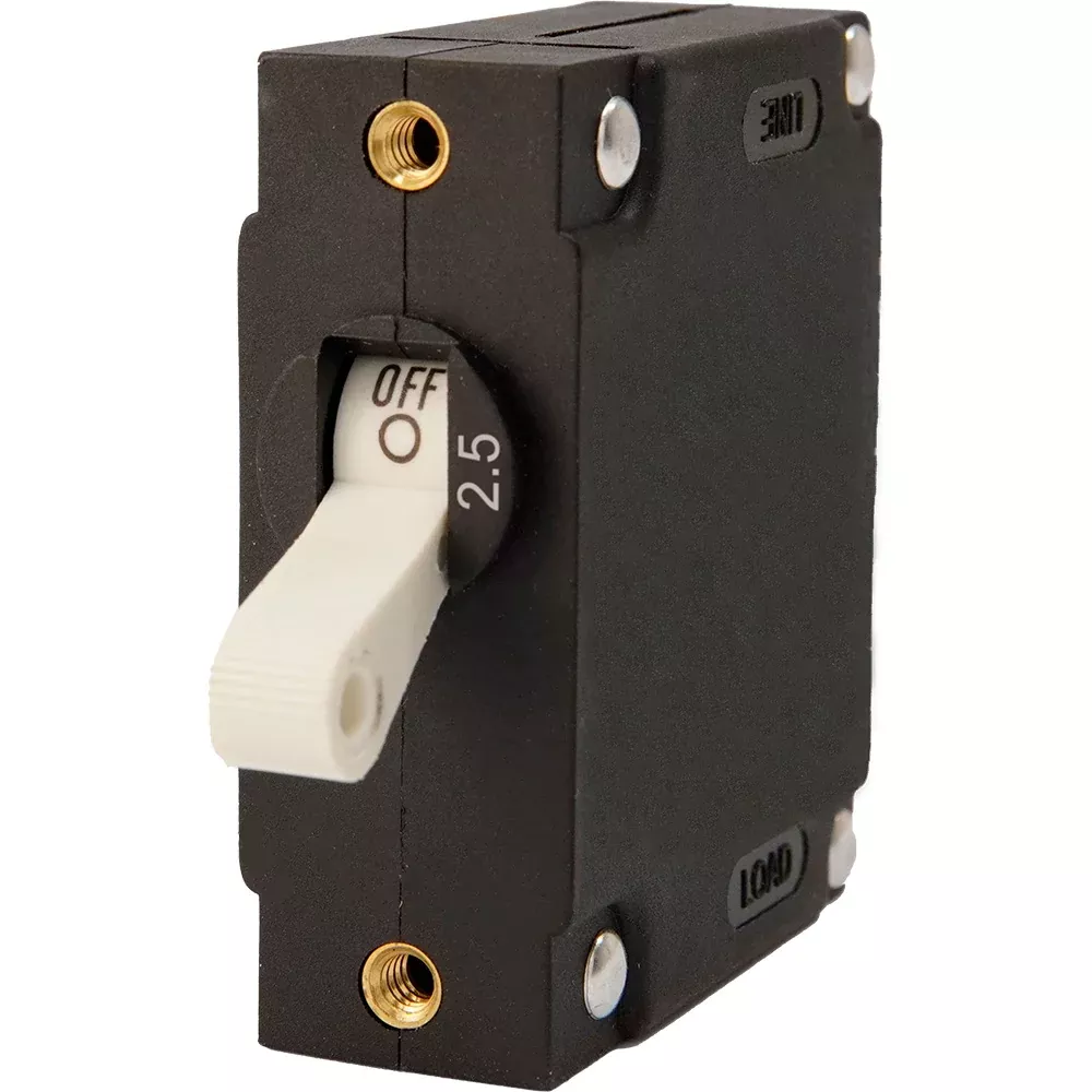 Egis A Series White Toggle Panel Mount Circuit Breaker - Single Pole 2.5A [3201-03]