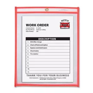 Fluorescent Orange Job Ticket Holders, 5" x 8", 15/Case