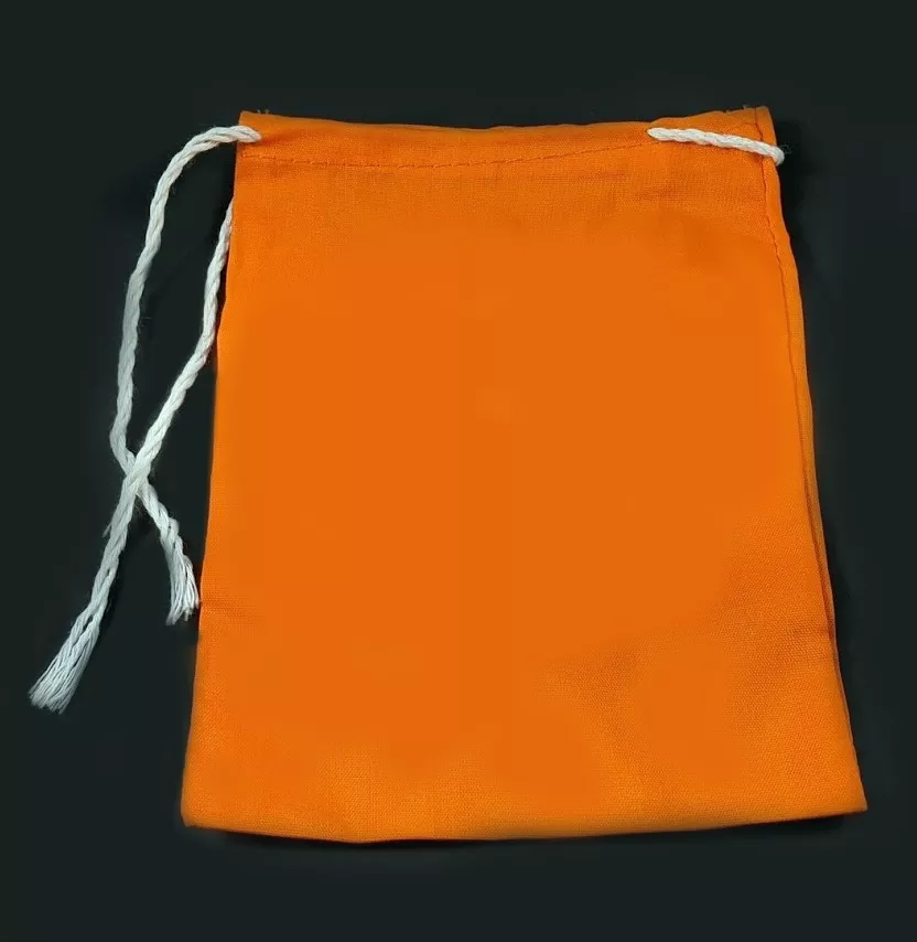 Heavy-Duty Fluorescent Orange Cotton Drawstring Bag, 5" x 7", 100/Case