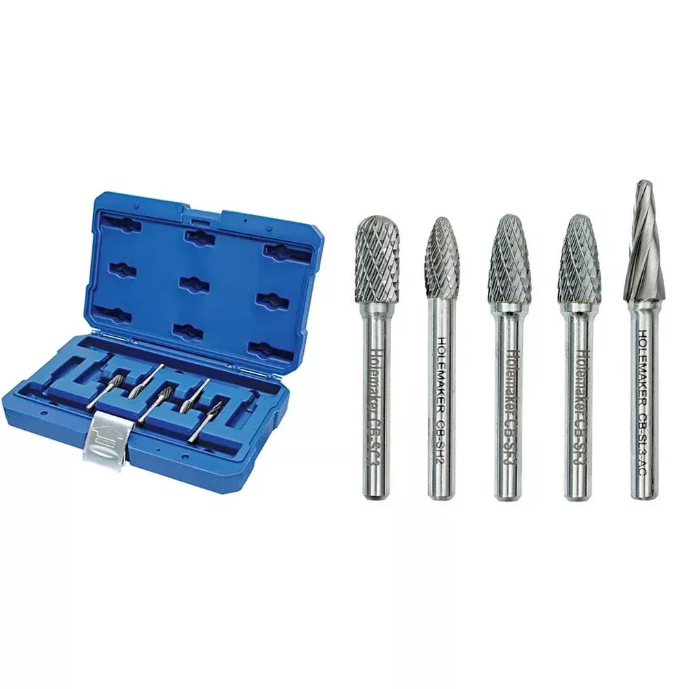 Holemaker 5pc Carbide Burr Set-3/8&5/16in Headx1/4in AC/DC