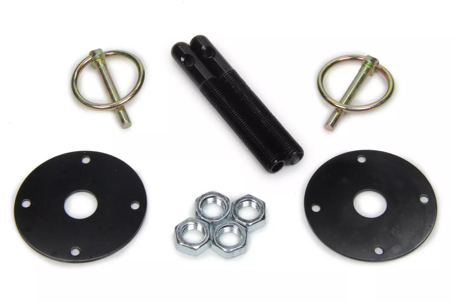 Hood Pin Kit3/8in Alum Black 2-pack