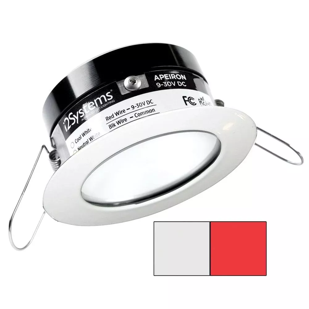 i2Systems Apeiron PRO A503 - 3W Spring Mount Light - Round - Cool WhiteRed - White Finish [A503-31AAG-H]