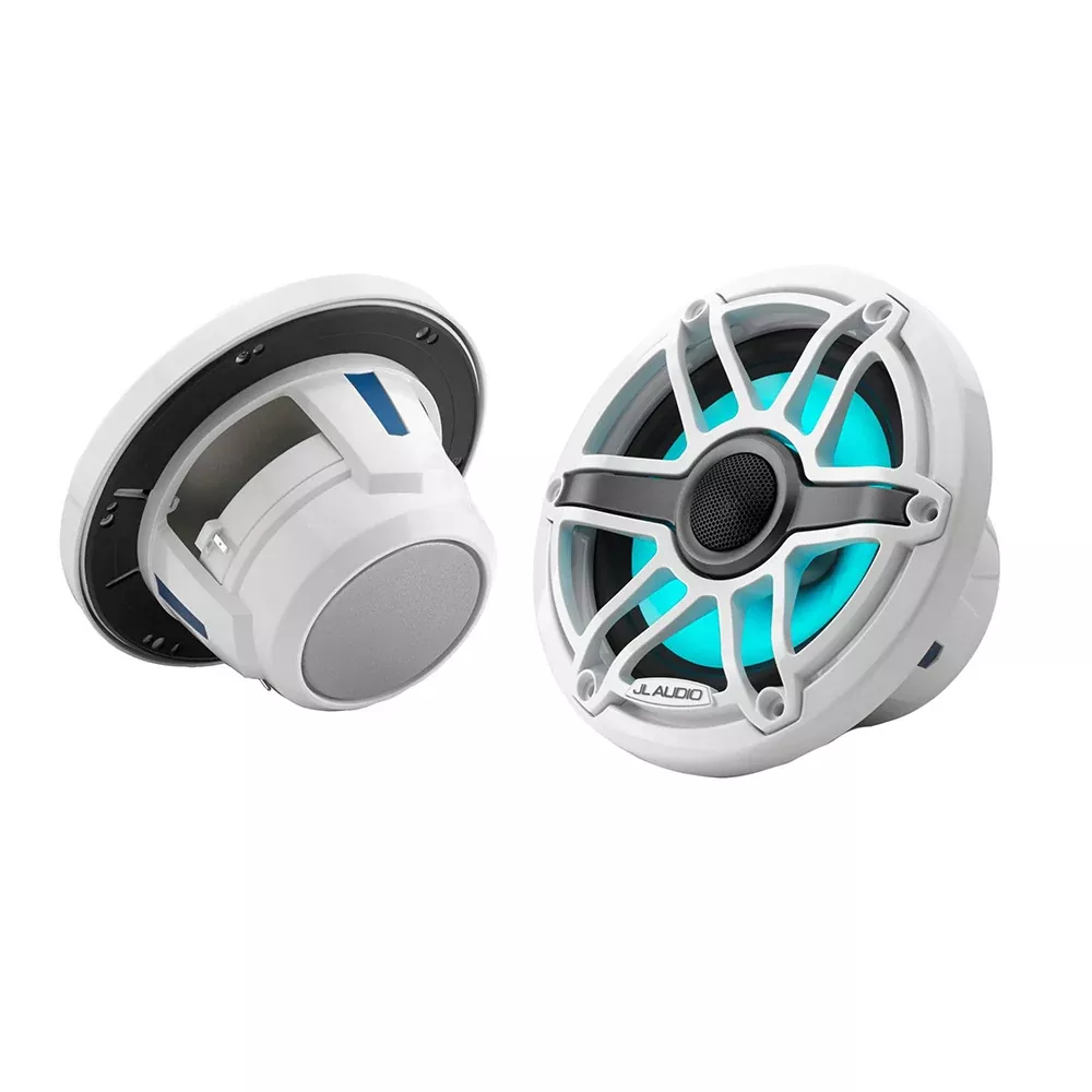 JL Audio M6 Series 6.5" Marine Coaxial Speakers w/Gloss White Sport GrilleTransflective LED Lighting - M6-650X-S-GwGw-i [010-03093-00]