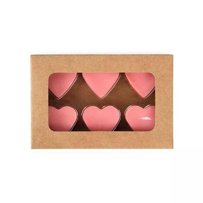 Kraft Artisan Candy Box Set, Heart Insert, 2 3/4" x 13/16" x 4 1/16" (25 pack)