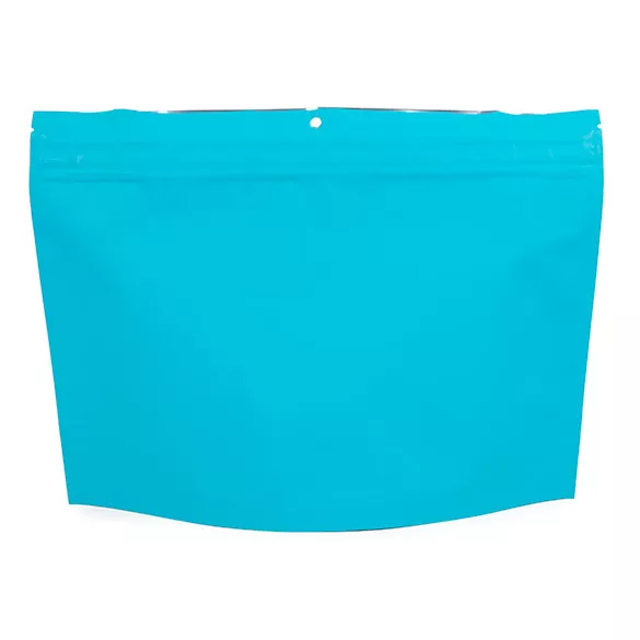 Matte Neon Blue Child Resistant Pouch Bags, 12" x 4" x 9" (100 Pack)