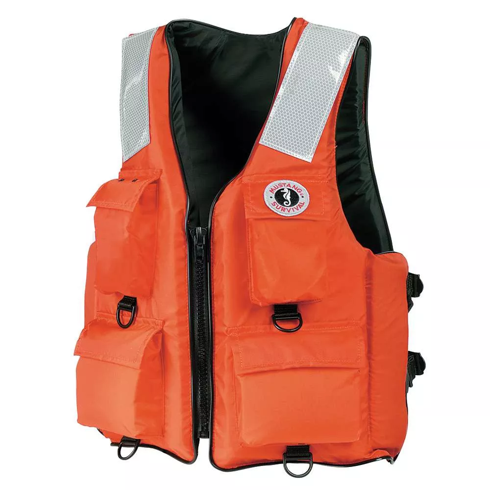 Mustang 4-Pocket Flotation Vest – Orange – Medium