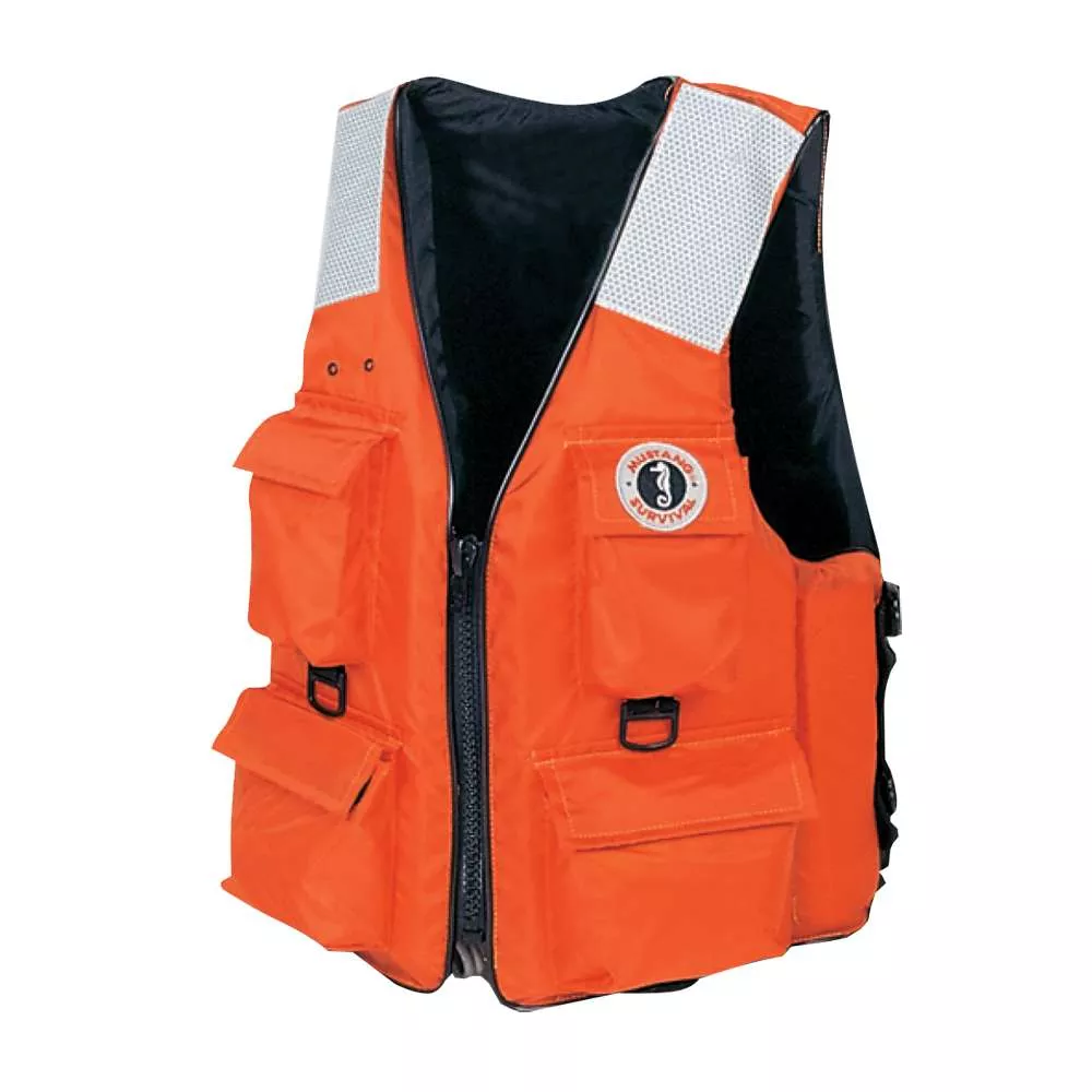 Mustang 4-Pocket Flotation Vest – Orange – XXL