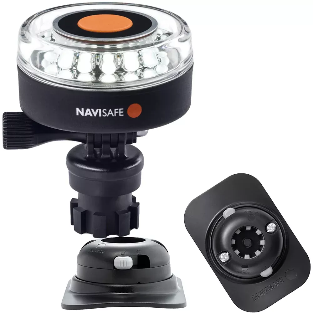 Navisafe Navilight 360 2NM White w/Navimount BaseRIB Mount - Black [040KIT2]