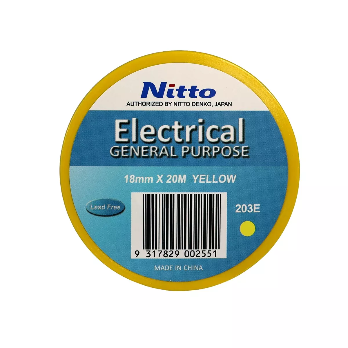 Nitto 203E Electrical Tape 18mm x 20m Yellow (160)