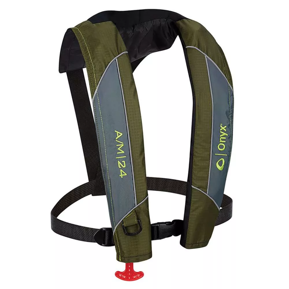 Onyx A/M-24 Automatic/Manual Inflatable PFD Life Jacket – Green