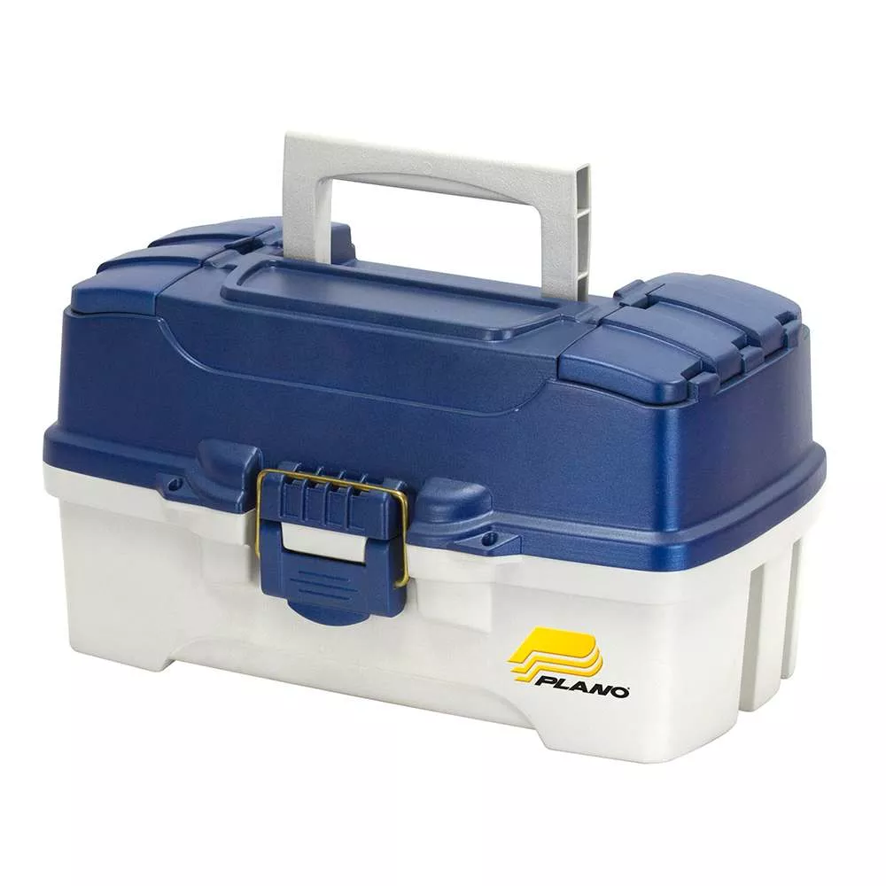 Plano 2-Tray Tackle Box w/Duel Top Access – Blue Metallic/Off White
