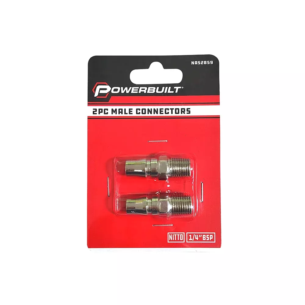 Powerbuilt 2pc Male Connectors NITTO 1/4BSP