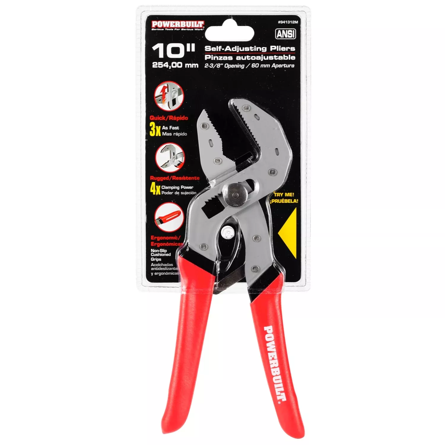 Powerbuilt Self-Adjusting Power Grip Pliers 255mm