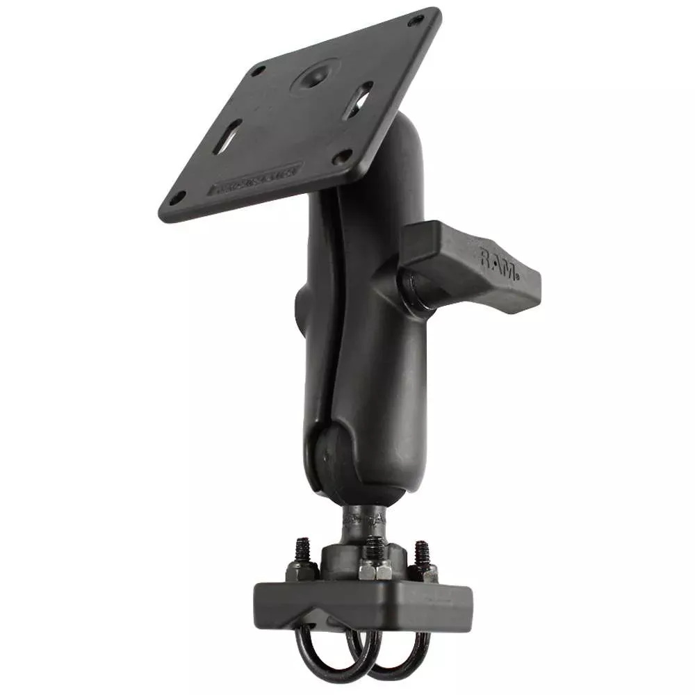 RAM Mount 1.5″ Rail Mount w/Double U-Bolt Bases & 3.625″ Square Base