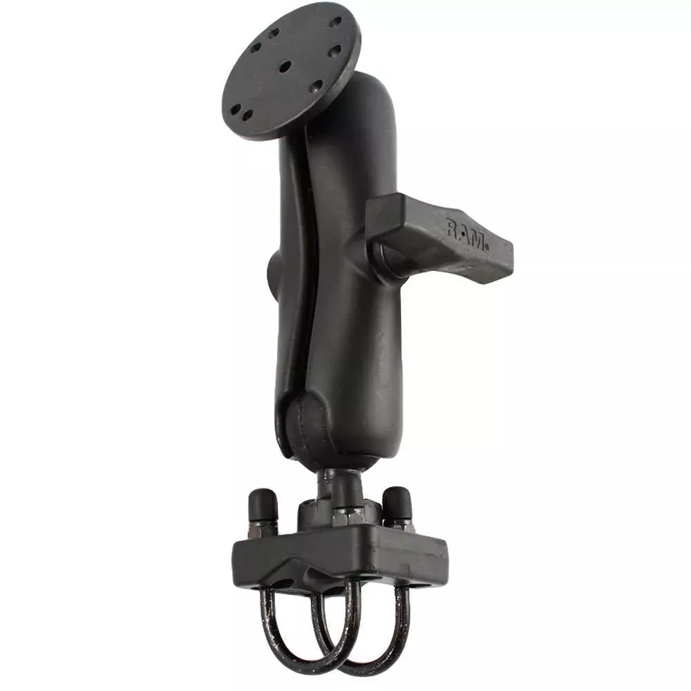 RAM Mount Double U-Bolt Rail Mount w/Round Base