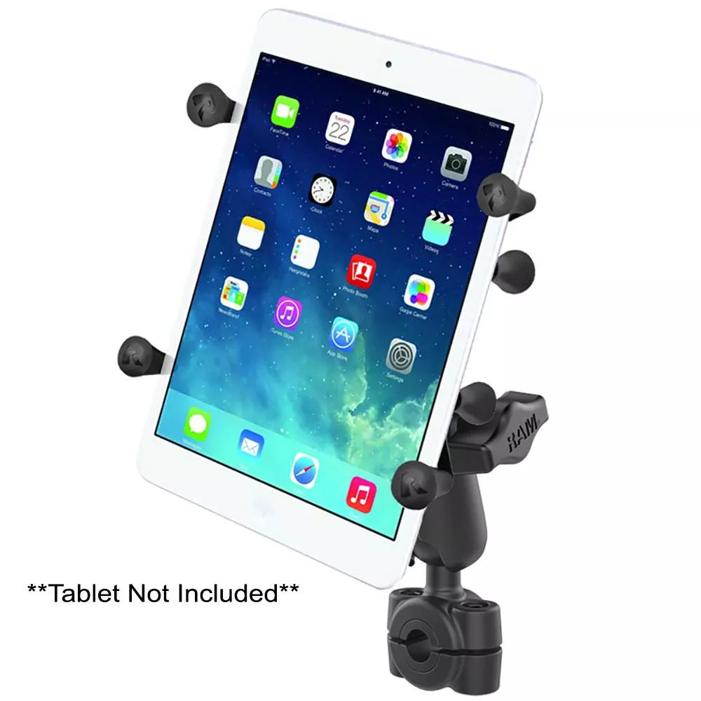 RAM Mount RAM Torque 3/8" - 5/8" Diameter Mini Rail Base with 1" Ball, Medium Arm and X-Grip for Larger Phones [RAM-B-408-37-62-UN10U]