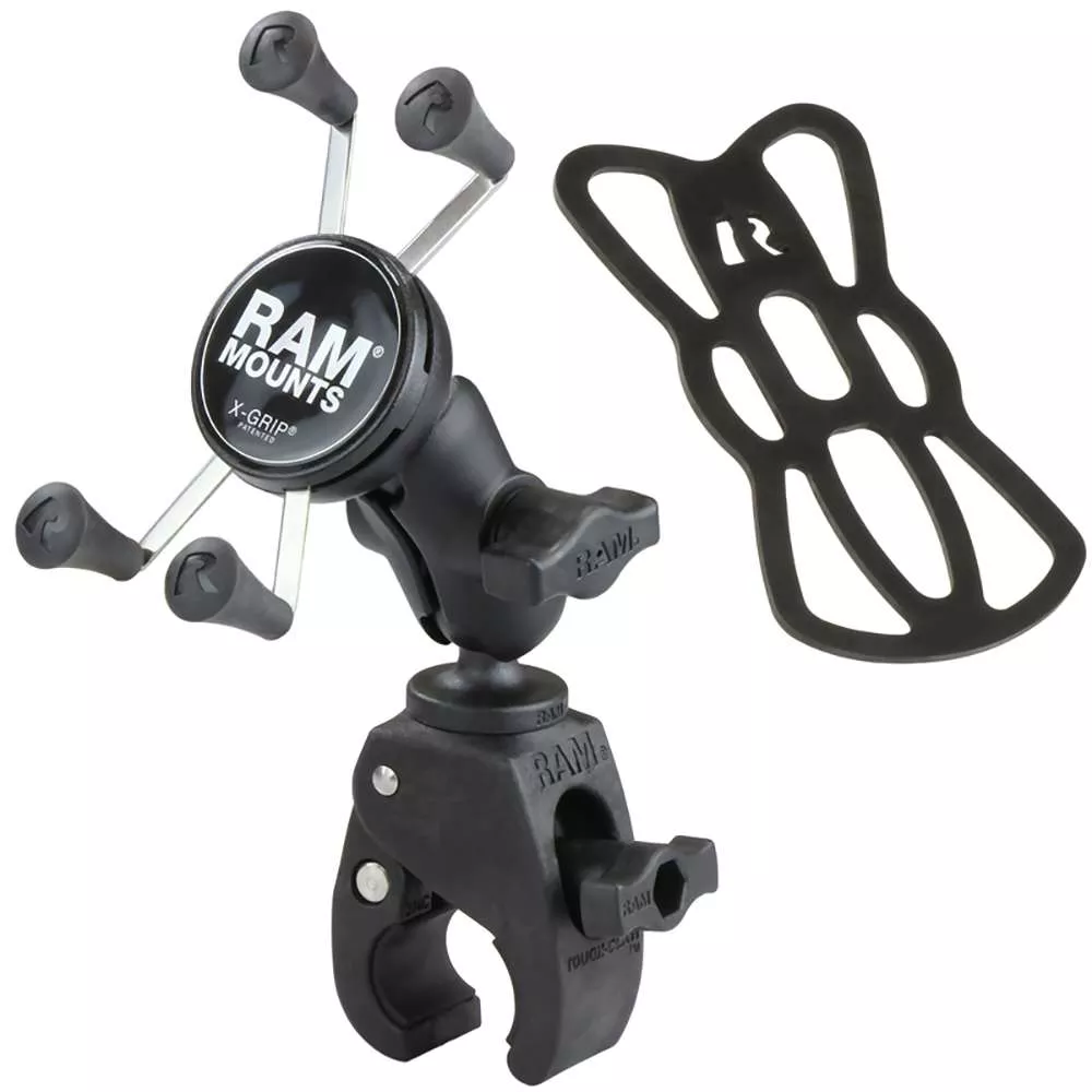 RAM Mount Small Tough-Claw™ Base w/Short Double Socket Arm and Universal X-Grip Cell/iPhone Cradle