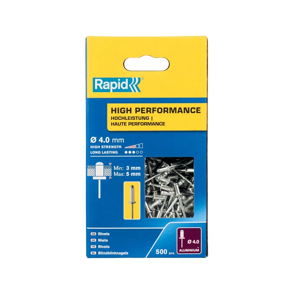 Rapid Rivets 4x8mm Aluminium 500pcs Box