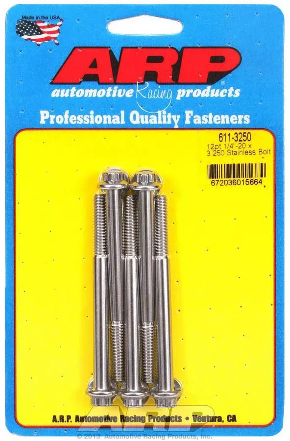 S/S Bolt Kit - 12pt. (5) 1/4-20 x 3.250