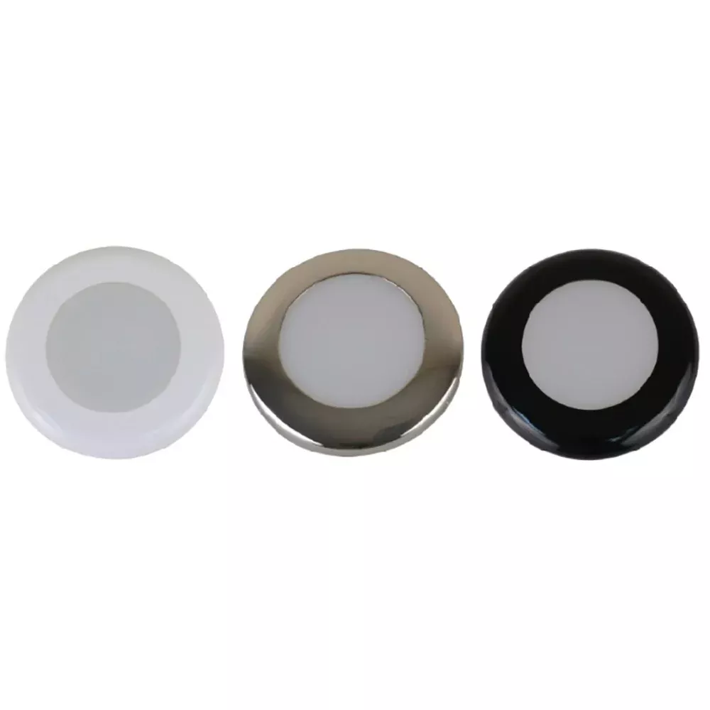 Scandvik A3C Downlight Kit - Warm White w/SS, White,Black Trim Rings [41290P]